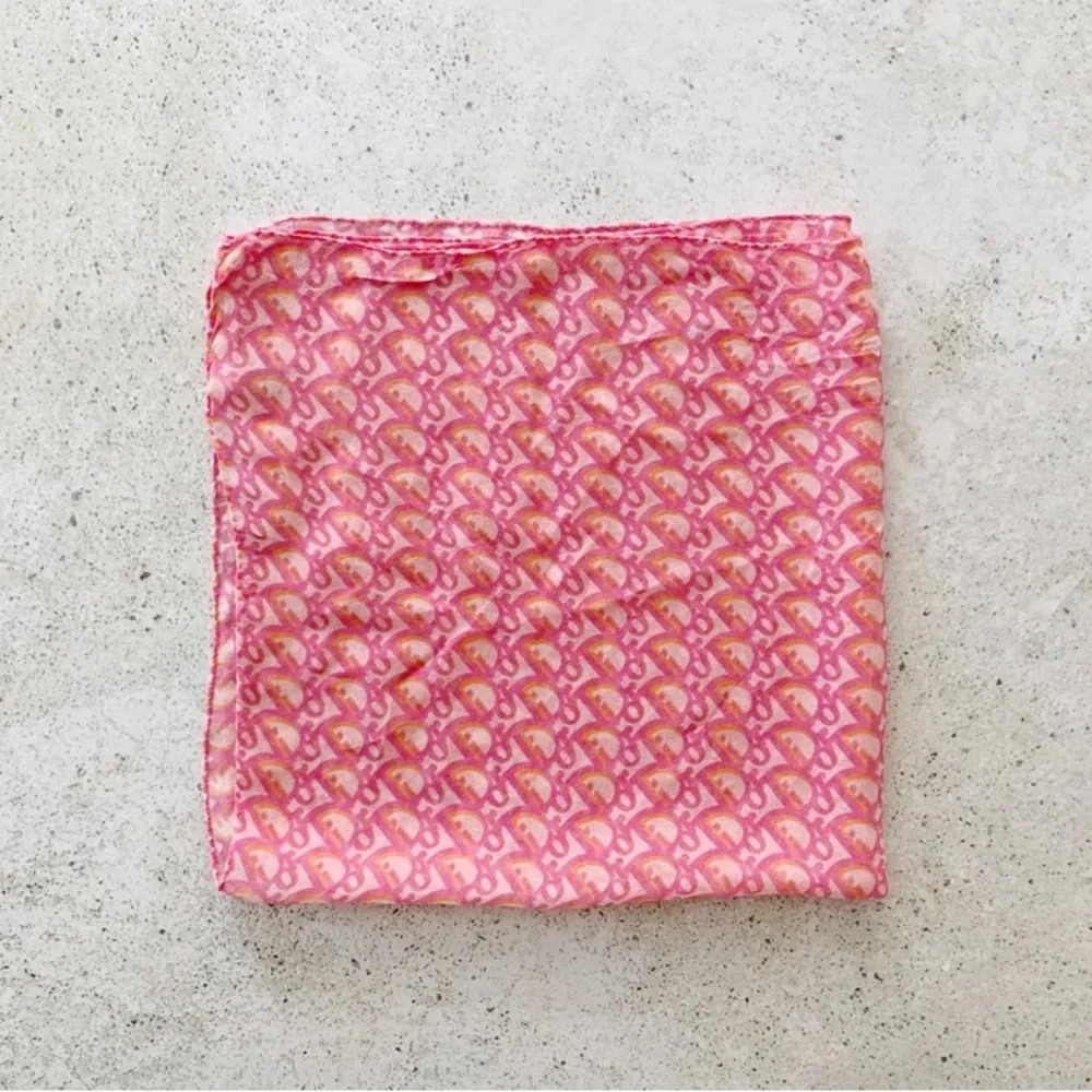 🌸🍑 DIOR Trotter Logo Monogram Scarf Shawl Wrap Bandana